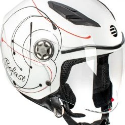 Casco Jet Bambino Befast Flipper Linear Bianco Rosso Nero