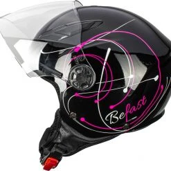 Casco Jet Bambino Befast Flipper Linear Nero Fucsia Bianco -Befastal Negozio befast 0001211269 01123 modifica