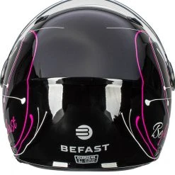 Casco Jet Bambino Befast Flipper Linear Nero Fucsia Bianco -Befastal Negozio befast 0001211269 01129 modifica