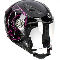 Casco Jet Bambino Befast Flipper Linear Nero Fucsia Bianco
