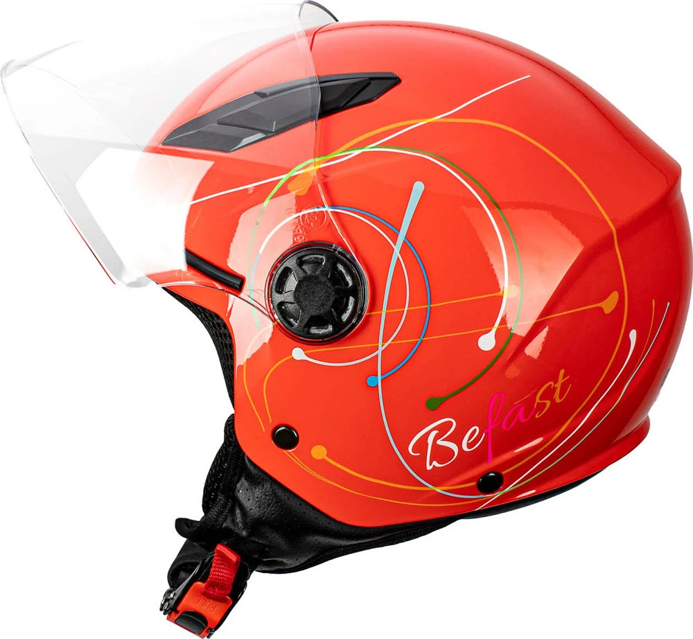 Casco Jet Bambino Befast Flipper Linear Rosso Giallo Bianco Azzurro 7 Casco Jet Bambino Befast Flipper Linear Rosso Giallo Bianco Azzurro - immagine 5