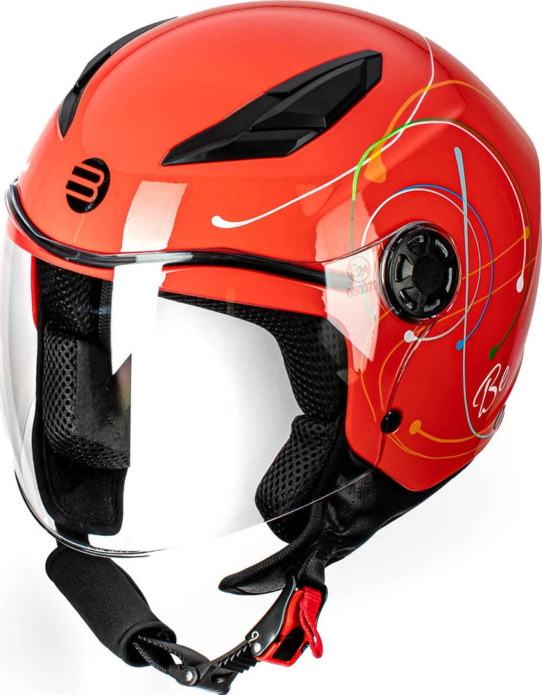 Casco Jet Bambino Befast Flipper Linear Rosso Giallo Bianco Azzurro 5 Casco Jet Bambino Befast Flipper Linear Rosso Giallo Bianco Azzurro - immagine 3