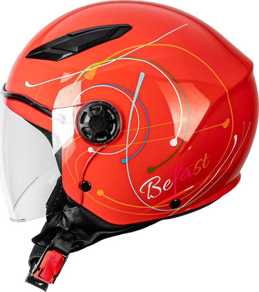 Casco Jet Bambino Befast Flipper Linear Rosso Giallo Bianco Azzurro 6 Casco Jet Bambino Befast Flipper Linear Rosso Giallo Bianco Azzurro - immagine 4