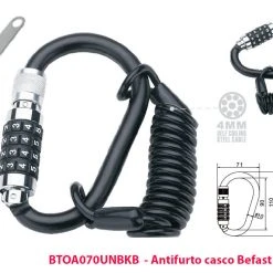 Antifurto Casco Befast In Stile Moschettone Con Cavo Spirale -Befastal Negozio btoa070unbkb antifurto casco befast 1