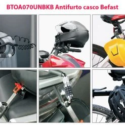 Antifurto Casco Befast In Stile Moschettone Con Cavo Spirale -Befastal Negozio btoa070unbkb antifurto casco befast 2