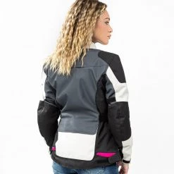 Giacca Moto Donna Befast BABYLON Lady CE Certificata Nero Grigio Chiaro -Befastal Negozio busto shooting befast babylon nero grigio chiaro 3