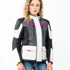 Giacca Moto Donna Befast BABYLON Lady CE Certificata Nero Grigio Chiaro -Befastal Negozio busto shooting befast babylon nero grigio chiaro 5