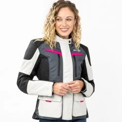 Giacca Moto Donna Befast BABYLON Lady CE Certificata Nero Grigio Chiaro -Befastal Negozio busto shooting befast babylon nero grigio chiaro 8