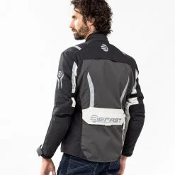 Giacca Moto Befast RIDDICK CE Certificata Nero Grigio Chiaro -Befastal Negozio busto shooting befast riddick nero grigio chiaro