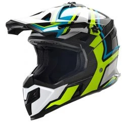 Casco Cross Befast Mud Line Blu Giallo Bianco