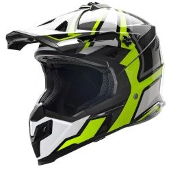 Casco Cross Befast Mud Line Argento Giallo Bianco