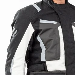 Giacca Moto Befast RIDDICK CE Certificata Nero Grigio Chiaro -Befastal Negozio dettaglio alto shooting befast riddick nero grigio chiaro 2 1