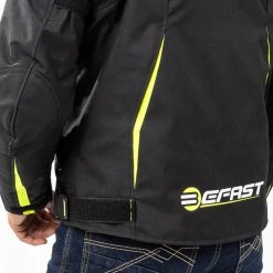 Giacca Moto Touring Befast BLUME CE 3 Strati Nero Giallo -Befastal Negozio dettaglio retro shooting befast blume nero giallo 2