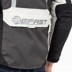 Giacca Moto Befast RIDDICK CE Certificata Nero Grigio Chiaro -Befastal Negozio dettaglio retro shooting befast riddick nero grigio chiaro 1