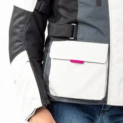 Giacca Moto Donna Befast BABYLON Lady CE Certificata Nero Grigio Chiaro -Befastal Negozio dettaglio tasca shooting befast babylon nero grigio chiaro 5