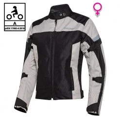 Giacca Moto Donna Estiva Befast DUNA Lady CE Certificata Nero Grigio