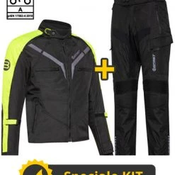 Kit Gamma CE Nero Giallo- Giacca Moto Certificata Befast + Pantaloni Moto Certificati Befast