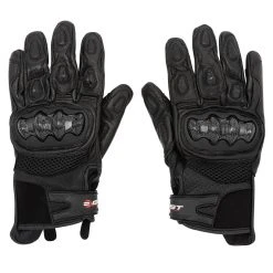 Guanti Moto Pelle Racing Befast RAPTOR CE Certificati Nero -Befastal Negozio guanti waqas fronte 01 1