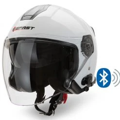 Casco Jet Befast JET Connect Bianco Con Interfono Integrato