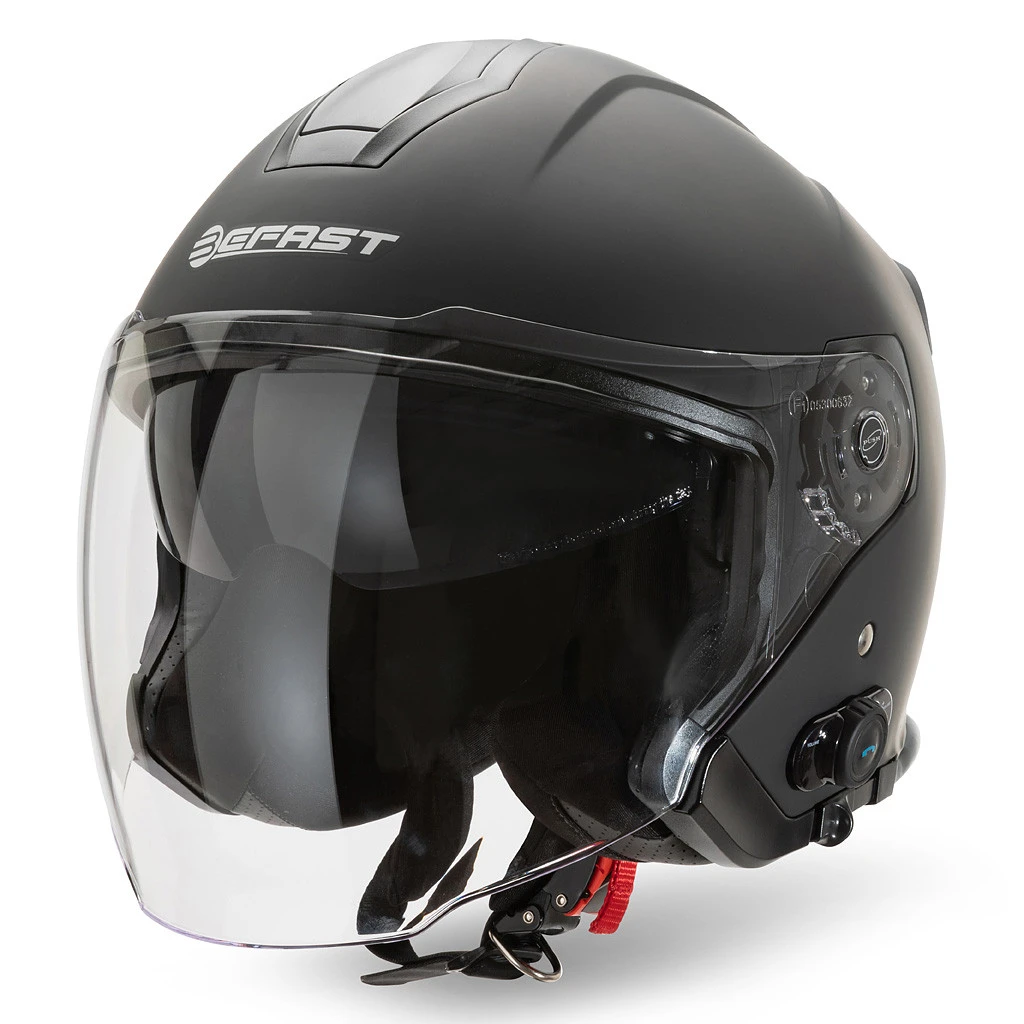 Casco Jet Befast JET Connect Nero Opaco Con Interfono Integrato 4 Casco Jet Befast JET Connect Nero Opaco Con Interfono Integrato - immagine 2