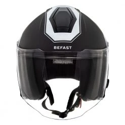 Kit Coppia JET Connect Bianco Nero - 2 Caschi Jet Befast JET Connect Con Interfono Integrato -Befastal Negozio jet nero opaco bianco 005 1