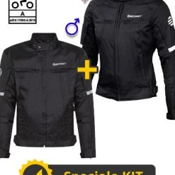 Kit Coppia Alltime CE 3 Strati Nero - Giacca Moto Certificata Befast Uomo + Donna