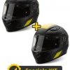 Kit Coppia Flash Nero Giallo - 2 Caschi Integrali Befast -Befastal Negozio kit flash nero giallo