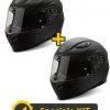 Kit Coppia Flash Nero Opaco- 2 Caschi Integrali Befast -Befastal Negozio kit flash nero opaco