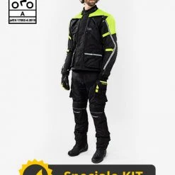 Kit Completo Touring Tech CE 3 Strati Giallo - Giacca Moto Certificata Befast + Pantaloni Moto Certificati Befast -Befastal Negozio kit shooting befast touring tech nero giallo 10