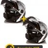 Kit Coppia Tank Bianco Nero - 2 Caschi Modulari Befast Con Doppia Omologazione P/J -Befastal Negozio kit tank bianco nero