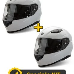 Kit Coppia Ventus Bianco Lucido - 2 Caschi Integrali Befast