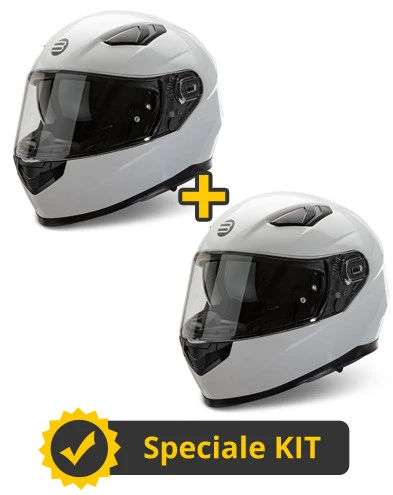 Kit Coppia Ventus Bianco Lucido - 2 Caschi Integrali Befast 3 Kit Coppia Ventus Bianco Lucido - 2 Caschi Integrali Befast