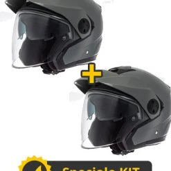Kit Coppia Volt Grigio Lucido - 2 Caschi Jet Befast Con Omologazione ECE 06