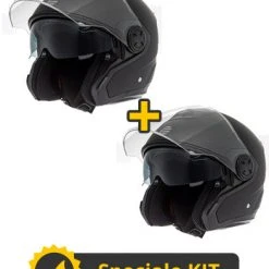 Kit Coppia Volt Nero Opaco - 2 Caschi Jet Befast Con Omologazione ECE 06