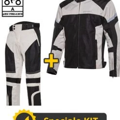 Kit Completo DUNE CE Grigio - Giacca Moto Certificata Befast + Pantaloni Moto Certificati Befast