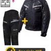 Kit Completo Transformer Klima Lady CE 3 Strati Nero - Giacca Moto Donna Certificata Befast + Pantaloni Moto Donna Certificati Befast