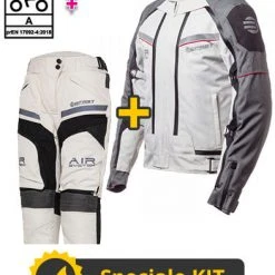 Kit Completo Transformer Klima Lady CE 3 Strati Grigio - Giacca Moto Donna Certificata Befast + Pantaloni Moto Donna Certificati Befast