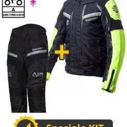 Kit Completo Transformer Klima Lady CE 3 Strati Giallo - Giacca Moto Donna Certificata Befast + Pantaloni Moto Donna Certificati Befast