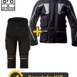 Kit Completo Touring Tech CE 3 Strati Nero - Giacca Moto Certificata Befast + Pantaloni Moto Certificati Befast