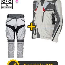 Kit Completo Touring Tech Lady CE 3 Strati Grigio - Giacca Moto Donna Certificata Befast + Pantaloni Moto Donna Certificati Befast