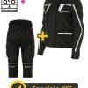 Kit Completo Touring Tech Lady CE 3 Strati Nero - Giacca Moto Donna Certificata Befast + Pantaloni Moto Donna Certificati Befast -Befastal Negozio kittourpantlbky