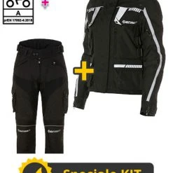 Kit Completo Touring Tech Lady CE 3 Strati Nero - Giacca Moto Donna Certificata Befast + Pantaloni Moto Donna Certificati Befast