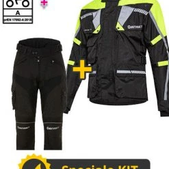 Kit Completo Touring Tech Lady CE 3 Strati Giallo - Giacca Moto Donna Certificata Befast + Pantaloni Moto Donna Certificati Befast