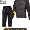 Kit Completo Victory CE 3 Strati Nero Grigio - Giacca Moto Certificata Befast + Pantaloni Moto Certificati Befast -Befastal Negozio kitvictorybkg