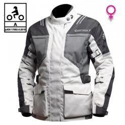 Kit Coppia Bolt CE 3 Strati Grigio - Giacca Moto Certificata Befast Uomo + Donna -Befastal Negozio pittogramma giacca moto donna touring befast bolt 3 strati grigio 1