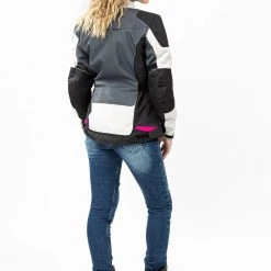 Giacca Moto Donna Befast BABYLON Lady CE Certificata Nero Grigio Chiaro -Befastal Negozio shooting befast babylon nero grigio chiaro 3