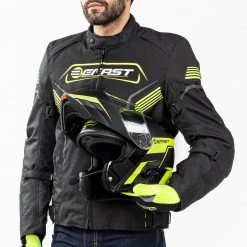 Giacca Moto Touring Befast BLUME CE 3 Strati Nero Giallo -Befastal Negozio shooting befast blume nero giallo 4 1