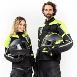 Kit Coppia Touring Tech CE Nero Giallo - Giacca Moto Certificata Befast Uomo + Donna -Befastal Negozio shooting befast touring tech nero giallo 6 kit cop