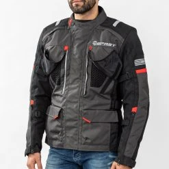 Giacca Moto Touring Befast VICTORY CE Certificata 3 Strati Nero Grigio -Befastal Negozio shooting befast victory nero grigio 3 2