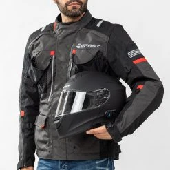 Giacca Moto Touring Befast VICTORY CE Certificata 3 Strati Nero Grigio -Befastal Negozio shooting befast victory nero grigio 6 2